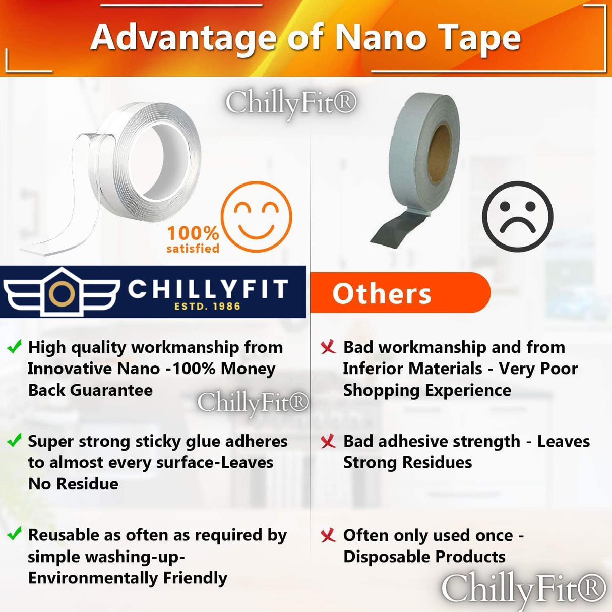 Double Sided Tape, Heavy Duty Self Adhesive Tape, Two Side Sticky Pads –  gfidel.com
