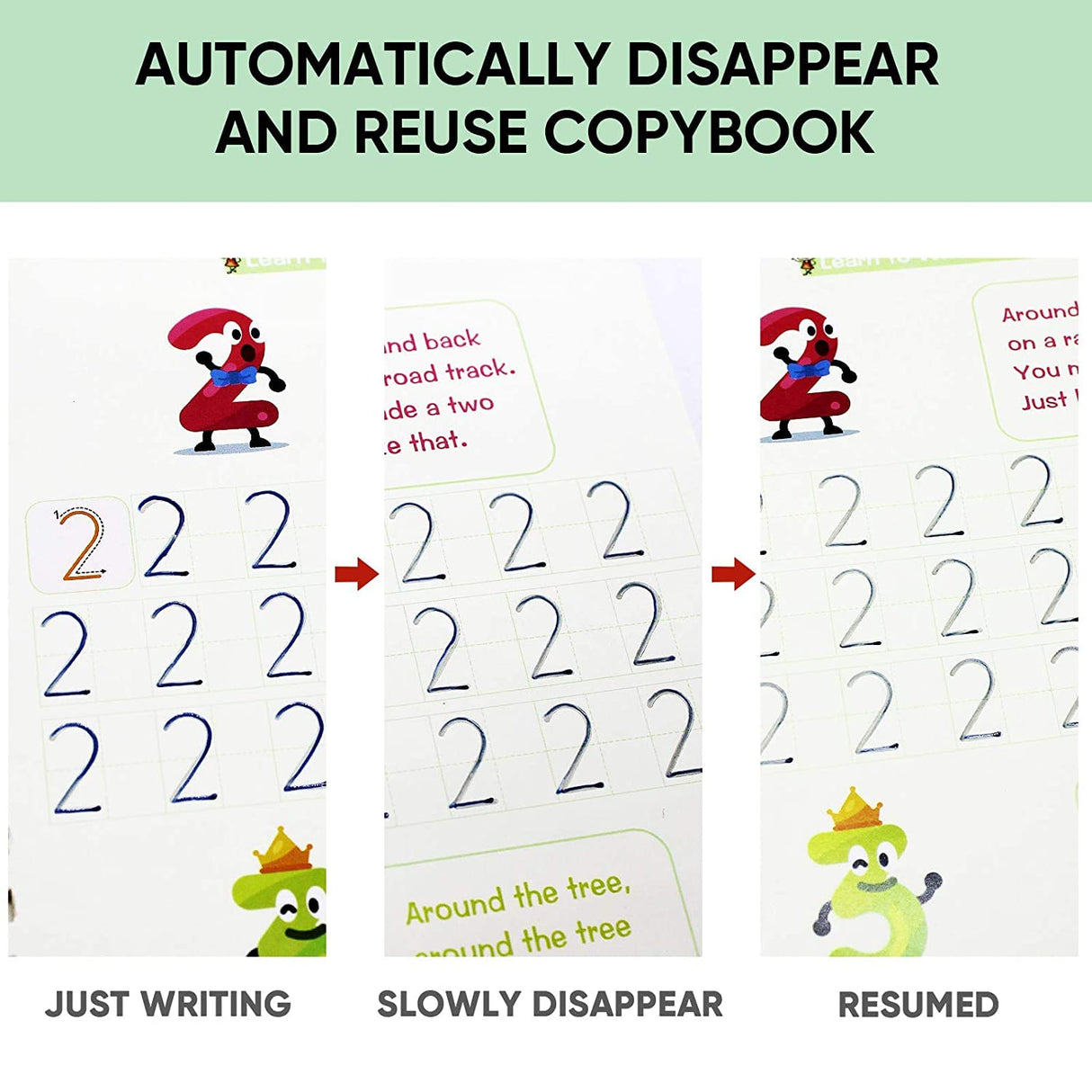 5 PCS Magic Copybook Children Reusable Practice Handwriting